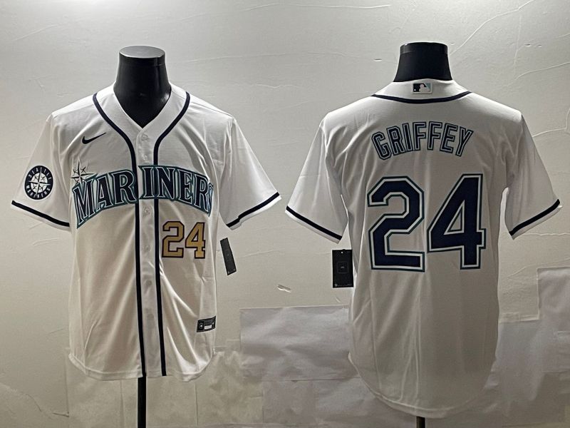 Men Seattle Mariners #24 Griffey White Game 2025 Nike MLB Jersey style 3